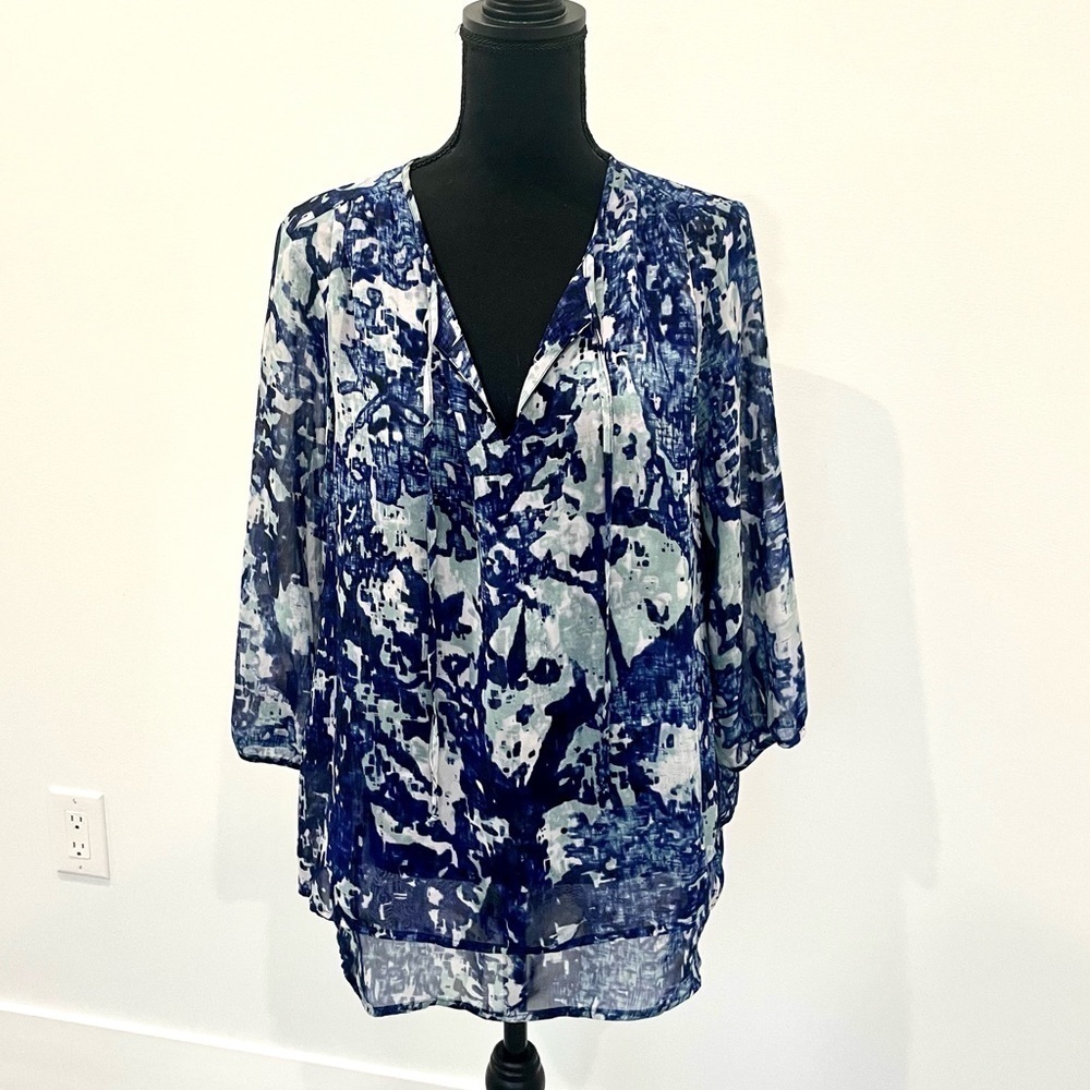 Coldwater Creek V-Neck Sheer Blouse